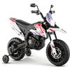 RELAX4LIFE Moto Elettrica Aprilia RX 12 V per Bambini, con Rotelle Ausiliarie, 5,5-6 km/h, Luci,Musica,Fari, Carico 30 KG, per Bambini 3-8 Anni