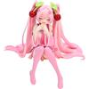 Zhongkaihua Miku Figura Anime PVC Modello Figura Rosa Sitting Miku Action Figura Scrivania Decorazione per la Casa Regalo di compleanno per i fan circa 12 cm