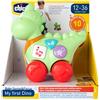 Chicco Gioco il Mio Primo Dinosauro, Gioco elettronico trainabile, Leggero e Facile da muovere, ruote libere, 3 pulsanti elettronici, suoni e canzoni per imparare lettere, numeri e forme, 12-36 M
