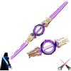 Generico Sciabola con Spada Illuminata, Spada Laser A Doppio Taglio con Spada Laser con Luci A LED, Telescopica A Doppia Testa for Le Feste(Purple Gold)