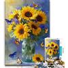 ZKYUBEK Puzzle da 1000 pezzi Girasoli in un vaso Puzzle da 1000 pezzi per adolescenti gioco stimolante e gioco per famiglie Regali di Babbo Natale segreto (26x38cm)