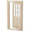 Odoria Casa delle Bambole Porta Legno: 1/12 Scala Miniatura Fronte Cancello Traliccio Moderno per Fata Giardino - Mini Mobile Componenti Costruzione Modello DIY Non Verniciato Verso l'interno