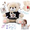 FAHOXUMR Orso di Peluche Personalizzato con Nome Foto Personalizzato, Orsacchiotto Peluche come Regalo Personalizzato per Donne Uomini a San Valentino, Regali Anniversario, Regali di Natale (20 cm)