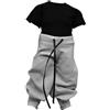 SZLIFE 1/12 Maglietta a Maniche Corte e Pantaloni Mini Pantaloni Lunghi a Gamba Larga Vestito Casual Vestito per Bambole Maschili da 6'' Figura