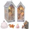 iiecreat DIY Book Nook Kit 3D Wooden Puzzle, Dollhouse Wedding Bookshelf Decor with LED DIY Bookend Dollhouse Kit Crafts Hobbies Gifts