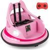 RELAX4LIFE Autoscontro Elettrico 12V per Bambini, con Telecomando, Doppio Joystick, Rotazione a 360°, 5 Modalità di Luci, Musica e Cintura di Sicurezza, per Bambini da 3+ Anni (ROSA)