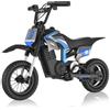 RCB R9X PRO Moto Elettrica per Bambini, Motocicletta con Motore 350W, 3 Velocità (10/15/25 km/h), autonomia 16 KM, luci Ambientali, Doble Suspensión, Ruote 12 Motocross per bambini 6+ anni