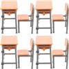 Orfofe Set Di 4 Mobili Per Casa Delle Bambole in Miniatura Scrivanie E Sedie Da Scuola in Plastica Accessori Compatti Per Decorazione Aula Scolastica E Collezione
