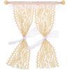 VICASKY Mini Accessori per Casa Delle Bambole, Finestra Piccola per Tende per Casa, Casa Delle Bambole, Scala 1:12, Pizzo Bianco, 4 Pezzi, Tende in Miniatura, 13,00 X 11,50 X 1,00 Cm, Marrone