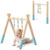 COSTWAY Palestrina Bambini in Legno, Giocattolo a Trapezio Pieghevole Neonati, Montessori Arco da Gioco, per Bambini 3+ Mesi (Verde)