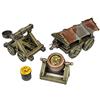 War World Gaming Medieval Siege (Assedio Medievale) Set Ariete da Sfondamento, Catapulta e Calderone - 28mm Fantasy Wargame Terreno Modello Diorama