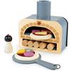 Tender Leaf Toys - Forno giocattolo per pizza, set da 18 pezzi in legno - Sviluppa abilità sociali e creative - Neutro per ragazzi e ragazze - Età 3+