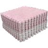Ghzste Tappetini da gioco puzzle, 10 pezzi, in schiuma, 30 x 30 cm, quadrati, ad incastro, morbido tappeto in peluche per camera da letto (rosa bianco)