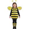 Generico Costume Ape Bambina - Vestito Carnevale con Ali e Calzini a Strisce Gialle e Nere per Carnevale, Compleanni e Party, Abito Divertente per Bambine