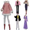Lance Home 5 Set Abbigliamento Autunnale Vestiti Abiti d'inverno + Scarpe Manica Lunga Soprabito Cappotto Peluche Moda per 29cm Accessori Elegante Abito da Festa Regalo di Natale per 29cm Bambino Casuale Stile