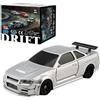 SHOYDID RC Elettrico Mini Racing Drift Car Modello con Kit Luci 1/43 Scala 2.4G Full Proporzionale (RTR Version/Argento)