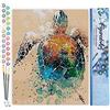 Figured'Art Dipingere con i Numeri - Paint by Numbers Tartaruga, Passatempo per Adulti, Kit Completo, Hobby Creativi - Quadri fai da te 40x50cm senza cornice
