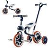 COSTWAY 4 in 1 Triciclo per Bambini con Maniglia di Spinta, Triciclo per Bambini Bicicletta Equilibrio con Maniglia, Sedile Regolabili e Pedali Rimovibili, per 2-4 anni (Blu Navy)