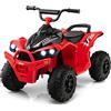 COSTWAY 12V Quad Elettrico per Bambini, Macchina Elettrica con Velocità Alta/Bassa, Sedile Comodo Fari Corno e Musica, Auto Elettrica Cavalcabile 2,2/4,3 km/h (Rosso)