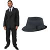 I LOVE FANCY DRESS LTD Costume da fratello Blues per adulti, taglia XXL, giacca e pantaloni, cappello trilby da 60 cm, divertente costume da commedia musicale anni '80, costume per Halloween