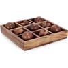 Magie di Natale Tris in legno di mango con simboli O e X per decorazioni interne (H 6)
