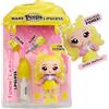 Yummiland x PEEPS Lip Gloss Doll - Goldie Mallows - Include 1 Bambola con Abiti Personalizzabili e Kit Lucidalabbra, Profumo e Base Trasparente - Età 4+