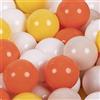 KiddyMoon 50 Palline/7Cm Palline Morbide Colorate Per Piscina Bambini Fatto In EU, Giallo/Arancione/Beige Pastello/Bianco