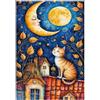 ShangShengzi Puzzle 500 Pezzi, Gatto Luna Cartoni Animati Puzzles, Gioco Educativo Sviluppare Osservazione e Logica, Puzzle 500 Pezzi per Adulti