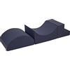 KiddyMoon Area di Gioco in Schiuma Percorso A Ostacoli per Bambini, Elemento Rampa/Meta Rullo/Gradini, Blu Scuro