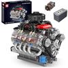 Mould King 10171 MOC Technology V8 otto cilindri serie motore a benzina Kit blocco motore tecnologia blocchi Kit contiene motore e scatola batteria V8 motore (487 PCS +)