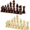 PrimoLiving Scacchi in Legno Staunton, Design Classico, 32 Pezzi, Altezza Reale 9 cm, Colore Marrone e Bianco, Taglia XL, Età 3+, 2 Giocatori