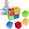 HDBHSBE 4 pezzi da tasca da 4 pezzi, cubi di schiuma morbida quadrati da 3, 9 pollici con tasca trasparente, dadi grandi educativi fai -da -te, gioco per insegnare soft