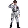 Generic Bambino Unisex Costume Astronauta Bambini Costume da Astronauta Argento per Bambini Tuta Spaziale per Ragazzi e Ragazze Costumi Carnevale Bambina