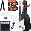 Rocktile ST-Pack Set Completo Chitarra Elettrica White (Amplificatore, Accordatore, Tremolo, Borsa, Cavo, Cinghia, Plettro, Corde di Ricambio e Scuola con CD/DVD)