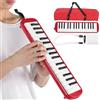 RiToEasysports 32 tasti di pianoforte Tubo Melodica Pianica Tubo flessibile lungo Melodica con borsa per il trasporto del cannello per bocchino(Rosso) strumento a fiato Strumenti Da Gioco