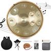 BIILOYY Handpan 432/440 Hz Re Minore, 12 Note 22 Pollici Tamburo in Acciaio Handpan Strumento Musicale, con Borsa Morbida, Mazze Per, Tripode, Panno Antipolvere, Percussioni Armoniche Per La Yoga (432Hz)