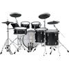 XDrum DD-670 PLUS Mesh E-Drum Kit - batteria elettronica con vera HiHat e casse in legno - pad rullante 14 e pad cassa 20 - 720 suoni, 20 kit utente - incl. hardware - Black Sparkle