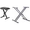 ROLING'S Sgabello/Panca + Stand Supporto a X per Piano e Tastiera Specter