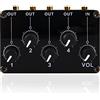 Waiecnksa TM400 Mini 4 Canali Stereo Line Mixer 4In1Out per Studio Registrazione Basso Rumore Piccolo e Sofisticato Audio Passivo Mixer