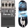 Boss RV-6 Reverb pedale Studio Hall + cavo per chitarra Keepdrum