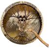 Generico Drum shaman - strumento siberiano, percussione rituale | Tamburo sciamanico 'albero della vita fatto a mano, tamburo spirituale di guarigione del suono con bastone per la cerimonia di riflessione