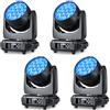 DELIBANG Confezione da 4 Testa Mobile LED DJ Light 19x15W DMX Luci della Fase Zoom Beam Wash RGBW DJ Luce per le Feste Live Show Disco Concerto Matrimonio Eventi di Natale Inventario in Germania