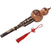 HUIOP Handmade Cinese Black Hulusi Zucca Cucurbitacee Flauto Etnica Musicale Strumento Tasto di C con Il Caso per i Principianti Amanti della Musica,Hulusi Fatto a Mano Cinese