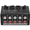 RiToEasysports Mixer Audio Mini, Mini Mixer 4 Canali, Audio Passive Stereo Mixer for Tablet, Phone, Computer - Perfect for Home Recording, Streaming, Music Production, Content Creation, Mobile Devices