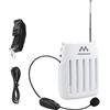 Mediawave Store MediawaveStore - Amplificatore Vocale Portatile Ricaricabile SK-105 Altoparlante con Micrfono, Wireless Radio FM e Microfono, Altoparlante per Insegnanti, Guide Turistiche (Bianco)