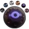 Generic Handpan Drum 432Hz/440Hz, 9/10/12 Note Strumento A Percussione da 55cm Con Treppiede, Steel Tongue Drum, Handpan in Acciaio per Meditazione, Yoga e Guarigione Sonora(Purple,432HZ/9Note)