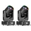 Fieryzeal Mini 230W 7R Teste Mobili Beam RGBW Luce da Palcoscenico con anello luminoso RGB 13 Colori 14 Gobos Luci per Discoteca Bar Matrimonio Natale illuminazione （2PCS）