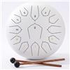 Generico Handpan, Tamburo a Lingua D'acciaio da 4 Pollici, 8 Note, con Libro di Musica, Strumenti a Percussione Rilassanti in Stile Rain Drum, Regalo Musicale per Adulti(Bianca,12 pollici 13 Nota)