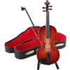Generico Violino in miniatura con supporto, archetto e custodia, mini violino da 10/14/20 cm, il più piccola strumento musicale in miniatura al mondo, accessorio per casa delle bambole e decorazione della casa