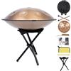 Zanefoo Handpan 22 Pollici (56cm) - 9 Note Re Minore (D-Minor) 440Hz | Acciaio Nitruro Professionale | Tamburo a Mano con Borsa per Yoga, Meditazione e Guarigione Sonora (Oro)